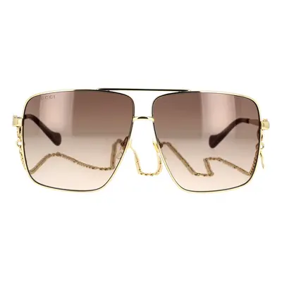 Gucci Occhiali da Sole con Catena GG1087S okulary przeciwsłoneczne Złoty