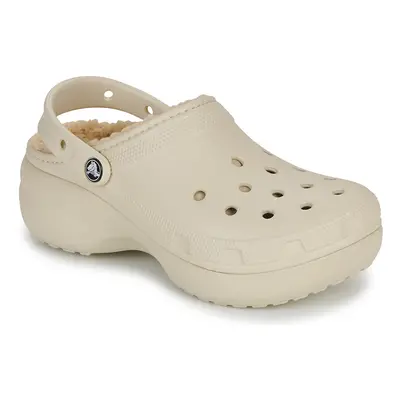 Crocs Classic Platform Lined Clog W Chodaki Beżowy