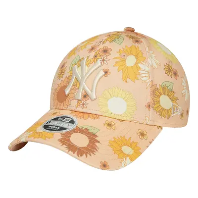 New-Era 9FORTY New York Yankees Floral All Over Print Cap Czapki z daszkiem Pomarańczowy