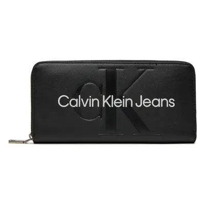 Calvin Klein Jeans SCULPTED ZIP AROUND MONO K60K607634 Portfele Czarny