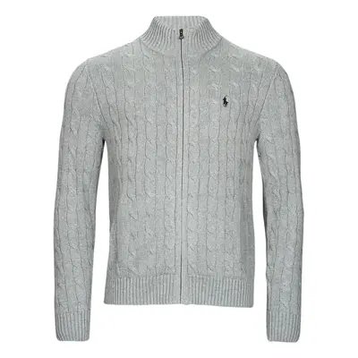 Polo Ralph Lauren S224SC23-LSCABLEFZPP-LONG SLEEVE-FULL ZIP Swetry rozpinane / Kardigany Szary