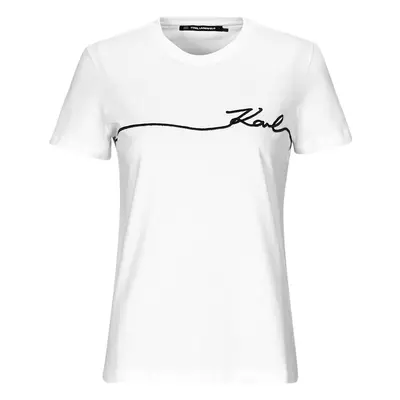 Karl Lagerfeld SEASONAL LOGO T-SHIRT T-shirty z krótkim rękawem Biały