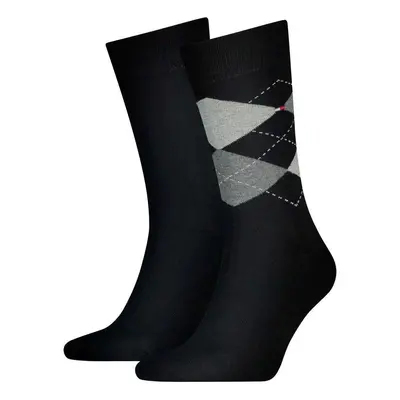 Tommy Hilfiger Two Pack Knitted Argyle Socks Black Skarpety Czarny