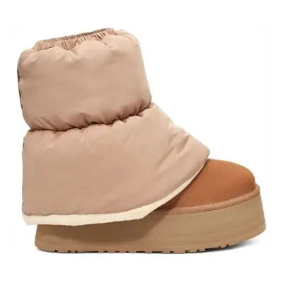 UGG CLASSIC MINI DIPPER PUFFER Kozaki i kalosze Brązowy