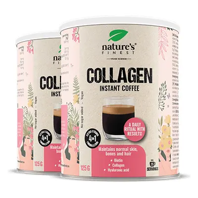 Collagen Coffee 1+1 | Zwalcza zmarszczki | Kolagen | Kwas hialuronowy | Biotyna | Nawilżenie skó