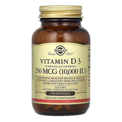 SOLGAR Vitamin D3 250mcg (10000IU) - 120softgels - WITAMINA D3