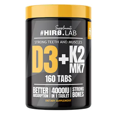 HIRO.LAB Vitamin D3 4000IU + K2 MK7 - 160tabs.