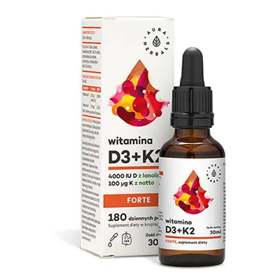 AURA HERBALS Witamina D3 + K2 Forte - 30ml