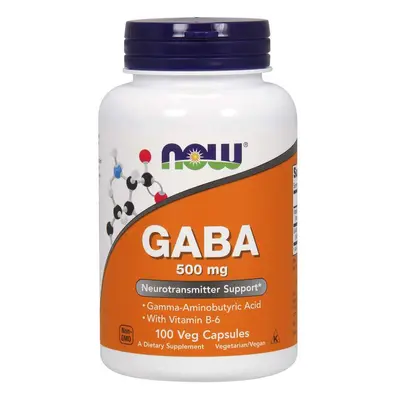 Now® Foods NOW GABA (kwas gamma-aminomasłowy) 500 mg + 2mg Witamina B6, 200 kapsułek