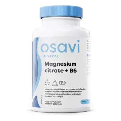 Osavi Cytrynian magnezu + B6, Cytrynian magnezu + B6, 375 mg + 4,2 mg, 90 kapsułek roślinnych