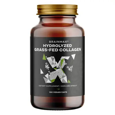 BrainMax Hydrolyzed GrassFed Collagen (Kolagen wołowy z bydła karmionego trawą), 100 kapsułek