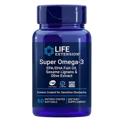 Life Extension Super Omega-3 EPA / DHA Fish Oil, Sesame Lignans & Olive Extract (olej rybny z li