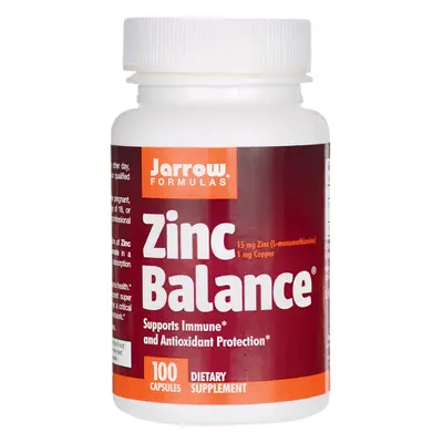 Jarrow Formulas Zinc Balance, L-metionina cynk L-OptiZinc + miedź, 15mg, 100 kapsułek