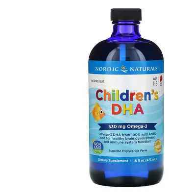 Nordic Naturals Children's DHA, Omega 3 dla dzieci - truskawka, 530 mg, 473 ml