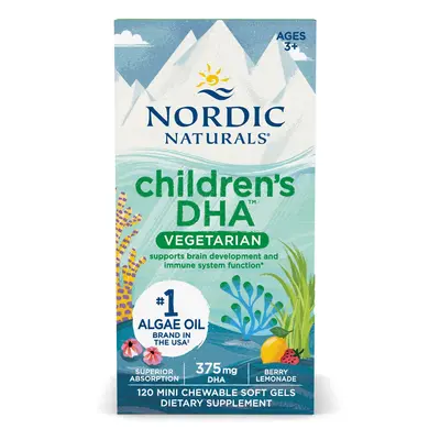 Nordic Naturals DHA dla dzieci, Omega 3 dla dzieci - o smaku jagodowym, 375 mg, 120 kapsułek do 