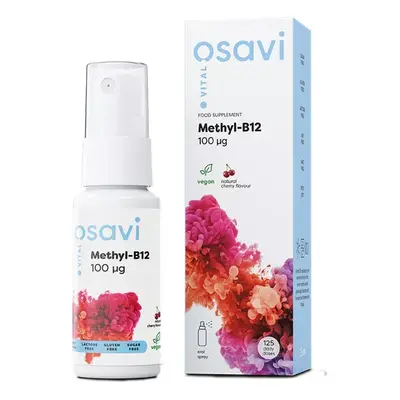 Osavi Methyl-B12 Oral Spray, Witamina B12 spray doustny, wiśnia, 100 mcg, 25 ml