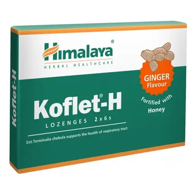 Himalaya Herbals Himalaya Koflet-H Ginger, pastylki do ssania o smaku imbirowym, 12 pastylek