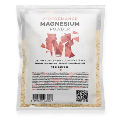 BrainMax Performance Magnesium® Powder, diglicynian magnezu w proszku, 12 g, 2 porcje Smak: Owoc