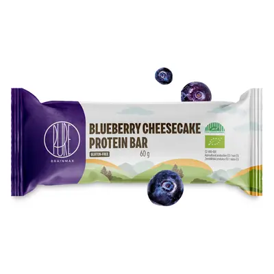 BrainMax Pure Blueberry Cheesecake Protein Bar, Baton proteinowy, Jagodowy sernik, BIO, 60 g