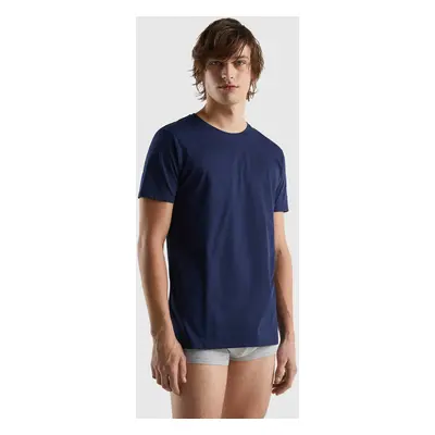 Benetton, Long Fiber Cotton T-shirt, size XL, Dark Blue, Men