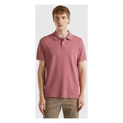 Benetton, Plum Regular Fit Polo, size XL, Plum, Men