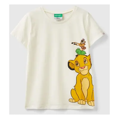 Benetton, Cream White ©disney Simba And Timon T-shirt, size XL, Creamy White, Kids