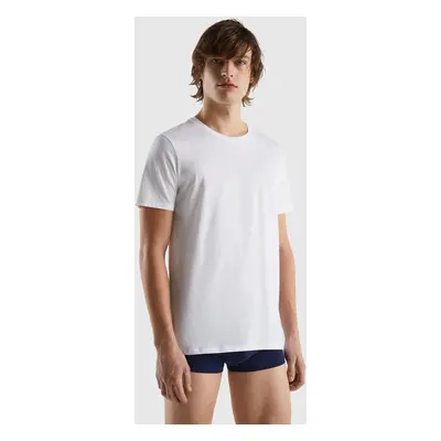Benetton, Long Fiber Cotton T-shirt, size XL, White, Men