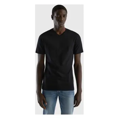 Benetton, Long Fiber Cotton T-shirt, size XS, Black, Men