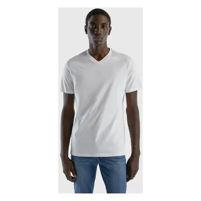 Benetton, Long Fiber Cotton T-shirt, size XL, White, Men