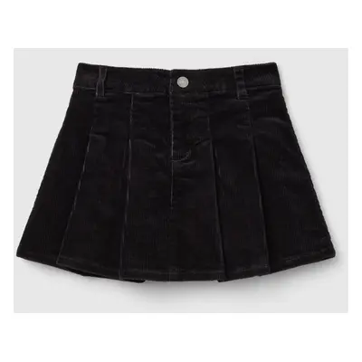 Benetton, Velvet Pleated Mini Skirt, size 3XL, Black, Kids