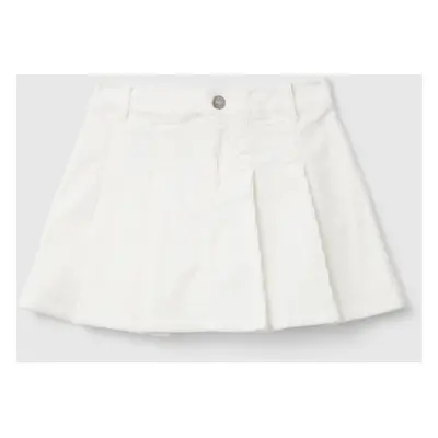 Benetton, Velvet Pleated Mini Skirt, size XL, Creamy White, Kids