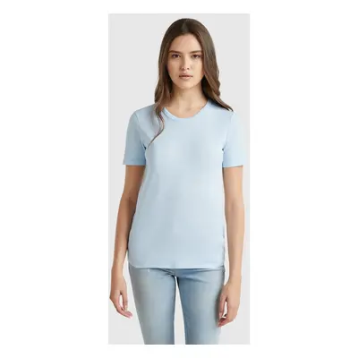 Benetton, Long Fiber Cotton T-shirt, size XXS, Sky Blue, Women