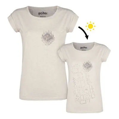 T-Shirt z Harry Potter - Marauders Map UV - S do 5XL - Kobiety - melanż kremowy