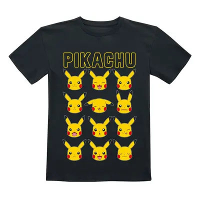 T-Shirt Gaming z Pokémon - Odzież dziecięca i niemowlęca - Kids - Pikachu Faces - Unisex - czarn