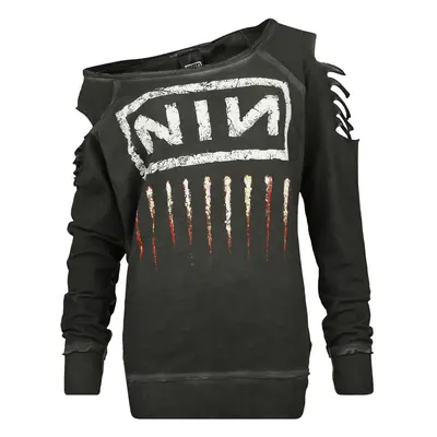 Bluza z Nine Inch Nails - Downward Spiral - S do L - Kobiety - ciemnoszary