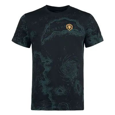 T-Shirt Gaming z World Of Warcraft - Azeroth Map - S do L - Mężczyźni - czarny