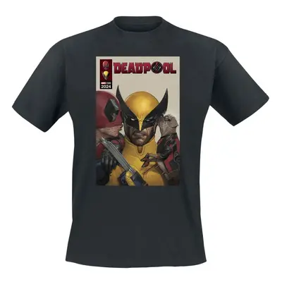 T-Shirt Marvel z Deadpool - 3 - Deadpool Kisses to Wolverine - S do 3XL - Mężczyźni - czarny