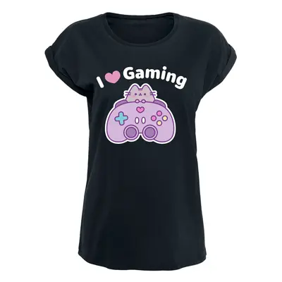 T-Shirt Gaming z Pusheen - I Love Gaming - L - Kobiety - czarny