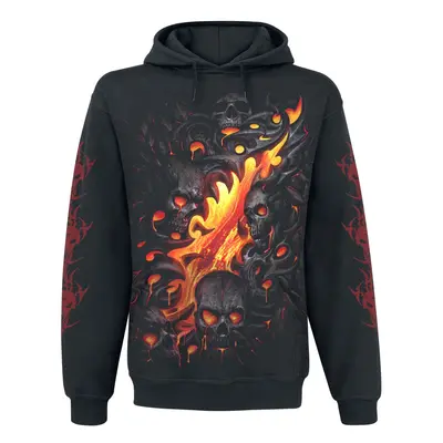 Bluza z kapturem Goth z Spiral - Skull Lava - S do XL - Mężczyźni - czarny