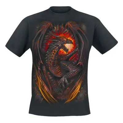 T-Shirt Goth z Spiral - Dragon Furnace - L do 4XL - Mężczyźni - czarny