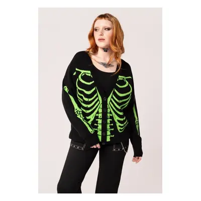 Kardigan Goth z Hell Bunny - Skeleton Cardigan - XS do 3XL - Kobiety - czarny/zielony