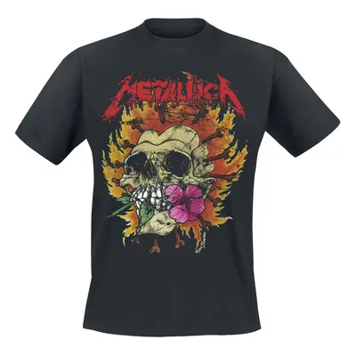 T-Shirt z Metallica - Flower Skull - S do XXL - Mężczyźni - czarny