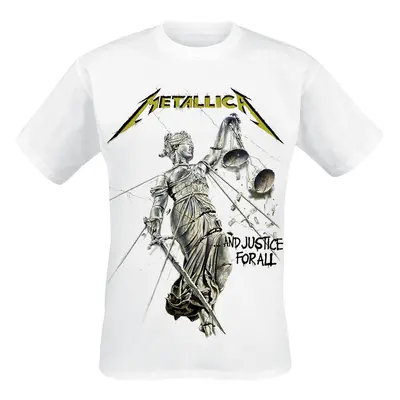 T-Shirt z Metallica - Justice - S do XXL - Mężczyźni - biały