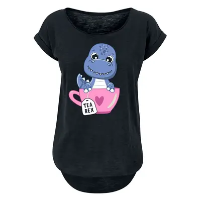 T-Shirt Fun z Tierisch - Tea Rex - S do 3XL - Kobiety - czarny