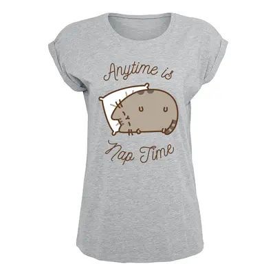 T-Shirt z Pusheen - Anytime Is Nap Time - XS do 5XL - Kobiety - odcienie szarego