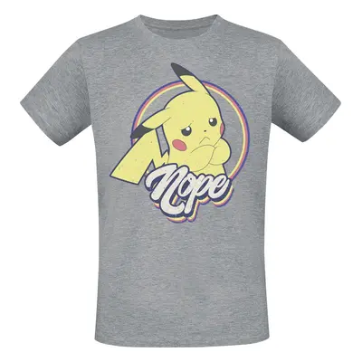 T-Shirt Gaming z Pokémon - Pikachu - Nope - S do XL - Mężczyźni - odcienie szarego