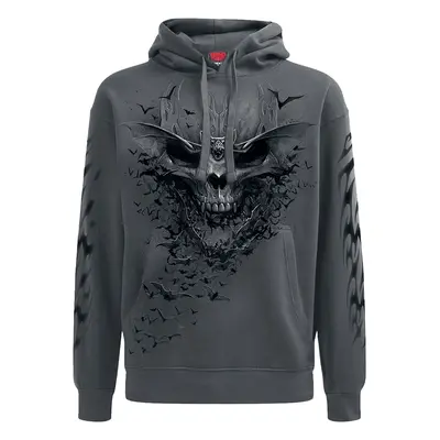 Bluza z kapturem Goth z Spiral - Bat Skull - M do XXL - Mężczyźni - szary