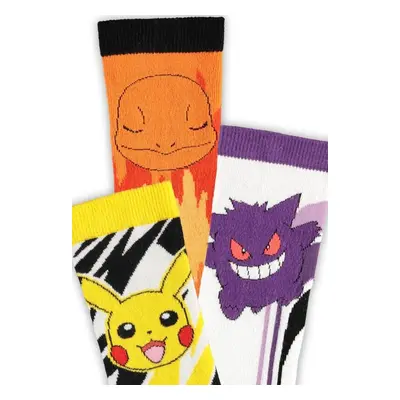 Skarpetki Gaming z Pokémon - Pikachu Charmander Gengar - EU39-42 do EU 43-46 - Unisex - wielokol