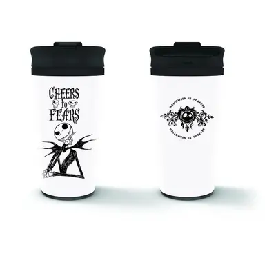 Kubek termiczny Disney z Miasteczko Halloween- Cheers to Fears - Unisex - biały/czarny