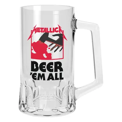 Kufel z Metallica- Bier 'Em All - Unisex - przezroczysty